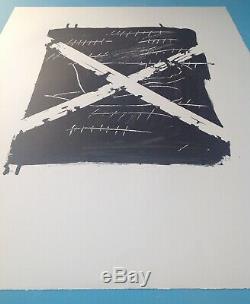 Antoni TAPIES Rare Grande Lithographie Signée Crayon 1975 de 75x55cm BFK Rives