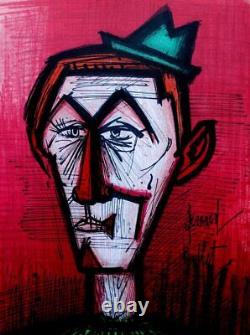 BUFFET Bernard le clown rouge LITHOGRAPHIE originale signée, MOURLOT, 1967
