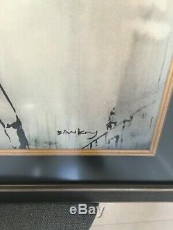 Banksy 2 lithographie originale lanceur de fleur et lanceur de livre signé
