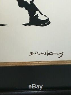 Banksy 2 lithographie originale lanceur de fleur et lanceur de livre signé