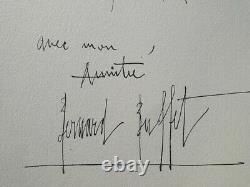 Bernard BUFFET Dédicace GRAVURE Noir et Blanc signée, 1961, 197 exemplaires