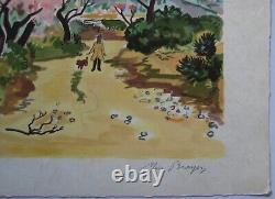 Brayer Yves Lithographie Signée Crayon Num/lxii Handsigned Lithograph Provence