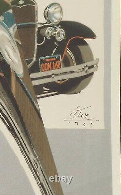 CÉSAR voiture compressée lithographie signée et datée 1973