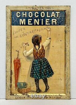 CHOCOLAT MENIER Tôle lithographiée 1900 signée Firmin Bouisset