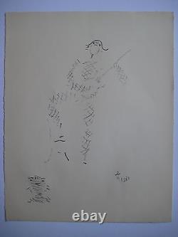 Cocteau Jean Lithographie 1955 Signée Dans La Planche Signed Lithograph