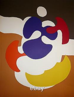 Daniel Pandini lithographie originale signée 1970 abstraction art abstrait art