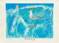 EMIL WEDDIGE Belle Lithographie signée Seagull mouette