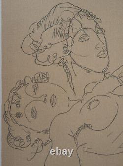 Egon SCHIELE Femmes nues allongées Lithographie signée