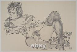 Egon SCHIELE Nu provocant Lithographie signée