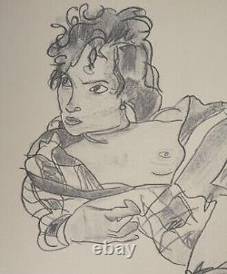 Egon SCHIELE Nu provocant Lithographie signée