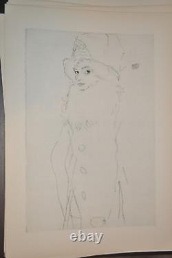 Egon Schiel, lithographie originale, Gerta soeur de l'artiste 1911