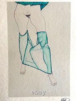 Egon Schiele Lithographie COA Original Estampillé Signé Op (Edvard Munch)