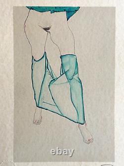 Egon Schiele Lithographie COA Original Estampillé Signé Op (Edvard Munch)