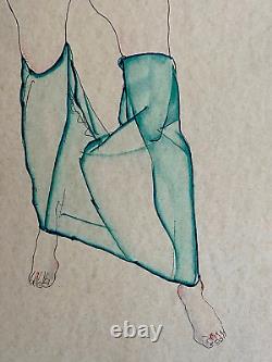 Egon Schiele Lithographie COA Original Estampillé Signé Op (Edvard Munch)