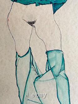 Egon Schiele Lithographie COA Original Estampillé Signé Op (Edvard Munch)