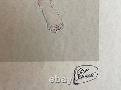 Egon Schiele Lithographie COA Original Estampillé Signé Op (Edvard Munch)