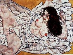 Egon Schiele Lithographie COA Original Signé Agréé Estampillé Numéroté