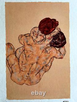 Egon Schiele Lithographie COA Original Signé Numéroté Timbre -edvard Munch