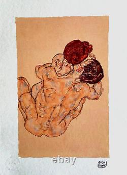 Egon Schiele Lithographie COA Original Signé Numéroté Timbre -edvard Munch