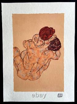 Egon Schiele Lithographie COA Original Signé Numéroté Timbre -edvard Munch