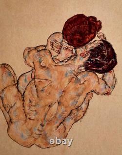 Egon Schiele Lithographie COA Original Signé Numéroté Timbre -edvard Munch