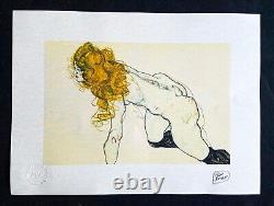 Egon Schiele Lithographie COA Originale Signée Op Numérotée Edvard Munch