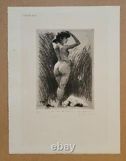 Emile FRIANT, Le Modèle, Lithographie, Signée, Planche 46, Dim 18 x 13 cm