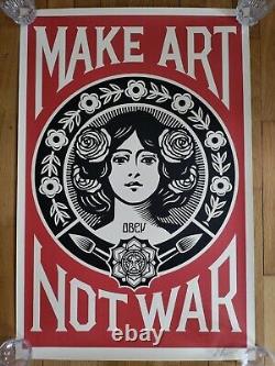FAIREY Shepard Lithographie Originale Signée Make Art Not War Street Art Banksy
