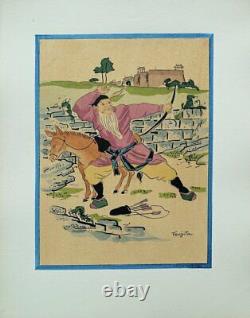 FOUJITA l'archer LITHOGRAPHIE originale en couleur signée #1928