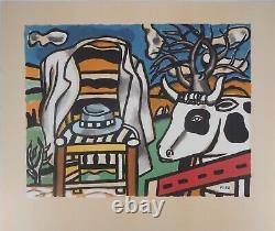 Fernand LÉGER Chaise et vache Lithographie signée