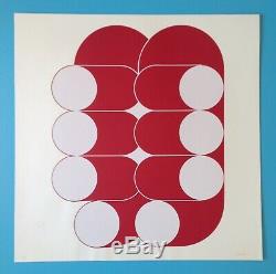 Friedrich GRÄSEL (1927-2013) Lithographie 1968 signée 54x54cm Op Art 50ans