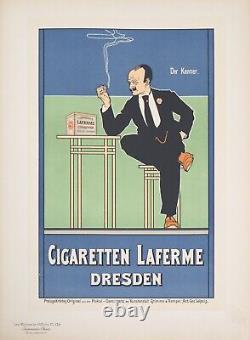 Fritz REHM Cigarettes Laferme, LITHOGRAPHIE originale, Signée 1898