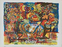 Gabriel Paris lithographie originale signée 1962 art abstrait abstraction