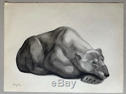 Georges Lucien GUYOT LITHOGRAPHIE GRAVURE ART DECO OURS POLAIRE POLAR BEAR