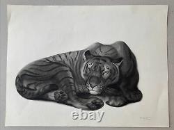 Georges Lucien GUYOT LITHOGRAPHIE Tigre Panthère Tiger Lion Esprit Paul Jouve