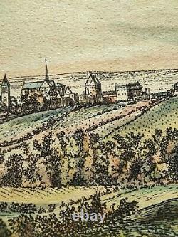 Gravure Israël Silvestre Signée Profil Ville de Metz 1667- Avec Cadre