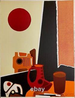 Guanse Antonio lithographie signée 1978 art abstrait abstract Guansé cubisme
