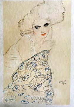 Gustav Klimt Lithographie COA Original Numéroté à Main Signature -edvard. Munch