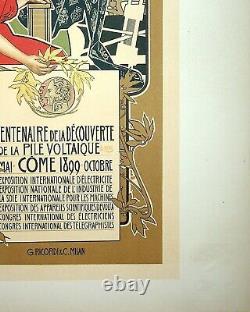 HOHENSTEIN Allégories de l'électricité Lithographie originale signée, 1899