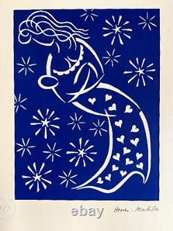 Henri Matisse Lithographie COA Original Signé Op Numéroté au Crayon 175 Timbre