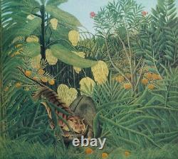 Henri ROUSSEAU Tigre attaquant un Buffle LITHOGRAPHIE Originale signée, 1976