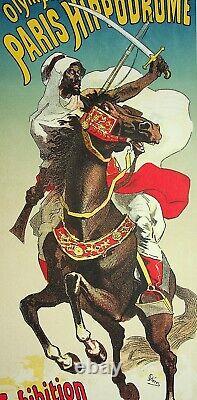 J. CHERET Guerrier touareg à cheval Lithographie originale signée, 1899