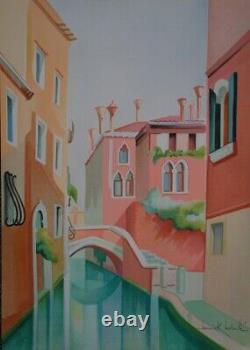 Janick LEDERLE Canal à Venise LITHOGRAPHIE ORIGINALE SIGNEE N°