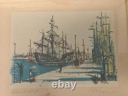 Jean CARZOU (1907-2000), Vue d'un port Litho Épreuve d' artiste signée 1954