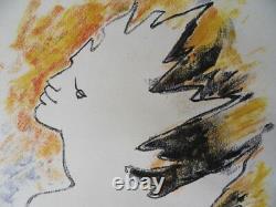 Jean COCTEAU L'homme flamboyant LITHOGRAPHIE ORIGINALE SIGNEE