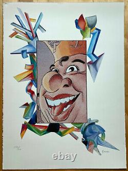 Jean-Claude Fahri Lithographie originale Carnaval de Nice 1990 signée