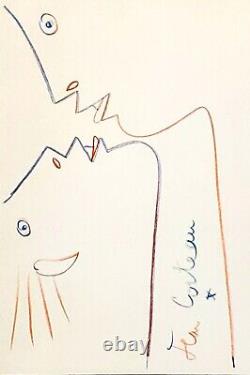Jean Cocteau/Lithographie signée/1956/Arches/Couple/Numerotée/Originale/Paris