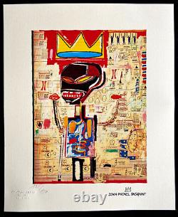 Jean-Michel Basquiat Lithographie COA Original Signé Numéroté au Crayon