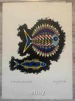 Jean Picart Le Doux (1902-1982) Epreuve d'artiste Les deux poissons 65 x 47 cm