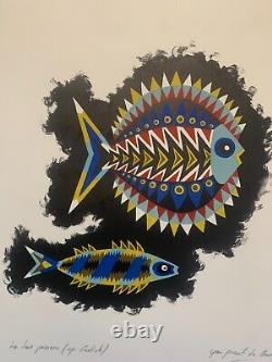 Jean Picart Le Doux (1902-1982) Epreuve d'artiste Les deux poissons 65 x 47 cm